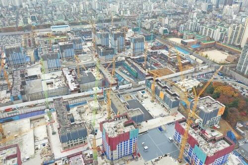 강동구 둔촌 주공 아파트 시공 현장